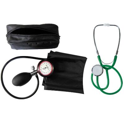 TIGA-MED Set tensiomètre de qualité professionnelle certifiée comprenant 1 tuyau Tiga doré + 1 stéthoscope plat vert - Publicité TIGA-MED Set tensiomètre de qualité professionnelle certifiée comprenant 1 tuyau Tiga doré + 1 stéthoscope plat vert - Publicité