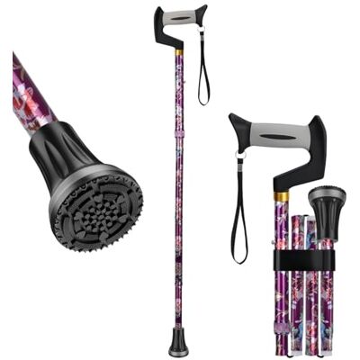 supregear Canne de Marche Canne Dépliable, Réglable, Pliable avec Poignée Décalée, Unisexe, Embout Tout-Terrain Robuste Et Poignée en T Ergonomique Douce pour Seniors Et Adultes - Publicité supregear Canne de Marche Canne Dépliable, Réglable, Pliable avec Poignée Décalée, Unisexe, Embout Tout-Terrain Robuste Et Poignée en T Ergonomique Douce pour Seniors Et Adultes - Publicité