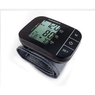 THOMSON Cardio W7 – Tensiomètre Poignet avec Gonflage Intelligent – Compact et Léger – 2 Utilisateurs, 120 Mémoires – Détection d’Arythmie – Moyenne des 3 Mesures – Boîtier de Transport - Publicité THOMSON Cardio W7 – Tensiomètre Poignet avec Gonflage Intelligent – Compact et Léger – 2 Utilisateurs, 120 Mémoires – Détection d’Arythmie – Moyenne des 3 Mesures – Boîtier de Transport - Publicité