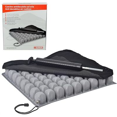 GIMA Cuscino Ad Aria 40X40X6 Cm con Fodera, Pompa e Kit di Riparazione - Publicité GIMA Cuscino Ad Aria 40X40X6 Cm con Fodera, Pompa e Kit di Riparazione - Publicité