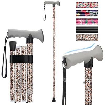 supregear Canne de Marche Pliante, Hauteur Réglable, Légère et Compacte, Pliable pour Voyage avec Poignée Souple, Aide à la Marche pour Personnes Âgées et Handicapées - Publicité supregear Canne de Marche Pliante, Hauteur Réglable, Légère et Compacte, Pliable pour Voyage avec Poignée Souple, Aide à la Marche pour Personnes Âgées et Handicapées - Publicité