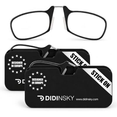 DIDINSKY Moma lunettes de lecture sans branches anti-reflet Étui ultra-fin avec adhésif pour fixer au smartphone et pont en titane flexible ; ultralégères, aussi en pack, +1,0 à +3,0. Publicité DIDINSKY Moma lunettes de lecture sans branches anti-reflet Étui ultra-fin avec adhésif pour fixer au smartphone et pont en titane flexible ; ultralégères, aussi en pack, +1,0 à +3,0. Publicité