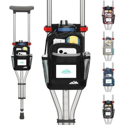 supregear Sac pour Béquilles, Sac de Rangement de Grande Capacité avec Porte-Gobelet et Poches Multiples, Imperméable pour Béquilles sous Le Bras, Noir - Publicité supregear Sac pour Béquilles, Sac de Rangement de Grande Capacité avec Porte-Gobelet et Poches Multiples, Imperméable pour Béquilles sous Le Bras, Noir - Publicité