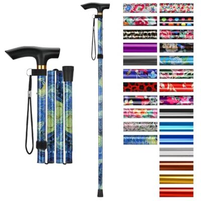 supregear Canne Pliante, Hauteur Réglable à 5 Niveaux Canne de Marche Légère Portable Bâtons de Voyage avec Dragonne et Poignée en T pour Personnes Âgées Handicapées Hommes Femmes - Publicité supregear Canne Pliante, Hauteur Réglable à 5 Niveaux Canne de Marche Légère Portable Bâtons de Voyage avec Dragonne et Poignée en T pour Personnes Âgées Handicapées Hommes Femmes - Publicité