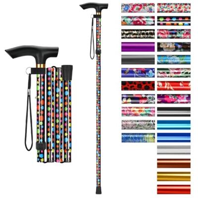 supregear Canne Pliante, Hauteur Réglable à 5 Niveaux Canne de Marche Légère Portable Bâtons de Voyage avec Dragonne et Poignée en T pour Personnes Âgées Handicapées Hommes Femmes - Publicité supregear Canne Pliante, Hauteur Réglable à 5 Niveaux Canne de Marche Légère Portable Bâtons de Voyage avec Dragonne et Poignée en T pour Personnes Âgées Handicapées Hommes Femmes - Publicité