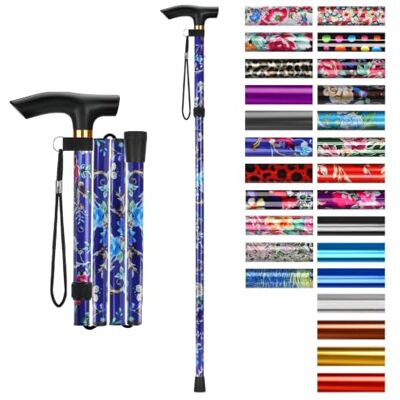 supregear Canne Pliante, Hauteur Réglable à 5 Niveaux Canne de Marche Légère Portable Bâtons de Voyage avec Dragonne et Poignée en T pour Personnes Âgées Handicapées Hommes Femmes - Publicité supregear Canne Pliante, Hauteur Réglable à 5 Niveaux Canne de Marche Légère Portable Bâtons de Voyage avec Dragonne et Poignée en T pour Personnes Âgées Handicapées Hommes Femmes - Publicité