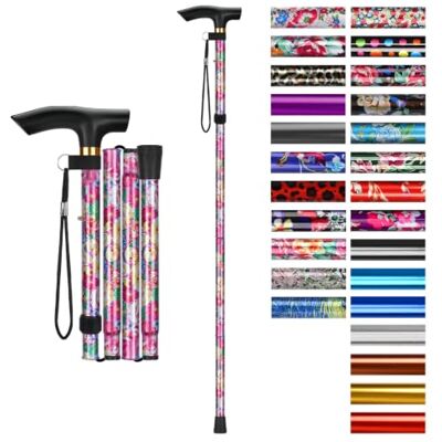 supregear Canne Pliante, Hauteur Réglable à 5 Niveaux Canne de Marche Légère Portable Bâtons de Voyage avec Dragonne et Poignée en T pour Personnes Âgées Handicapées Hommes Femmes - Publicité supregear Canne Pliante, Hauteur Réglable à 5 Niveaux Canne de Marche Légère Portable Bâtons de Voyage avec Dragonne et Poignée en T pour Personnes Âgées Handicapées Hommes Femmes - Publicité