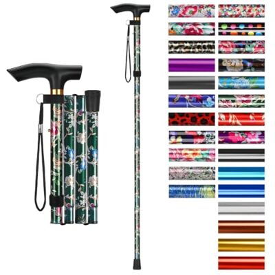 supregear Canne Pliante, Hauteur Réglable à 5 Niveaux Canne de Marche Légère Portable Bâtons de Voyage avec Dragonne et Poignée en T pour Personnes Âgées Handicapées Hommes Femmes - Publicité supregear Canne Pliante, Hauteur Réglable à 5 Niveaux Canne de Marche Légère Portable Bâtons de Voyage avec Dragonne et Poignée en T pour Personnes Âgées Handicapées Hommes Femmes - Publicité