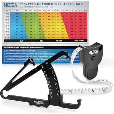 MEDca Pied à coulisse et ruban de mesure pour le corps Pied à coulisse et bande de graisse corporelle Outil de mesure pour mesurer avec précision le BMI Pliage Fitness et perte de poids Nouveau design - Publicité MEDca Pied à coulisse et ruban de mesure pour le corps Pied à coulisse et bande de graisse corporelle Outil de mesure pour mesurer avec précision le BMI Pliage Fitness et perte de poids Nouveau design - Publicité