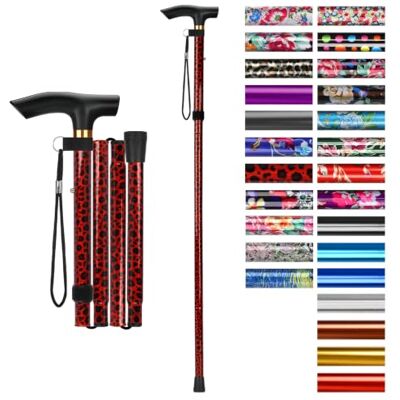 supregear Canne Pliante, Hauteur Réglable à 5 Niveaux Canne de Marche Légère Portable Bâtons de Voyage avec Dragonne et Poignée en T pour Personnes Âgées Handicapées Hommes Femmes - Publicité supregear Canne Pliante, Hauteur Réglable à 5 Niveaux Canne de Marche Légère Portable Bâtons de Voyage avec Dragonne et Poignée en T pour Personnes Âgées Handicapées Hommes Femmes - Publicité