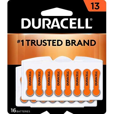 Duracell Piles auditives taille 13 (orange) Batterie longue durée avec EasyTab pour une installation facile 16 piles - Publicité Duracell Piles auditives taille 13 (orange) Batterie longue durée avec EasyTab pour une installation facile 16 piles - Publicité