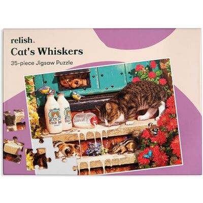 Relish Puzzle 35 pièces pour démence – Moustaches de Chat Puzzle 35 pièces grand format pour seniors avec démence et Alzheimer, favorisant la mémoire. Publicité Relish Puzzle 35 pièces pour démence – Moustaches de Chat Puzzle 35 pièces grand format pour seniors avec démence et Alzheimer, favorisant la mémoire. Publicité