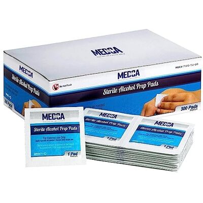MEDca Alcohol Prep Pads, Sterile, Medium, 2-Ply (Pack of 300) - Publicité MEDca Alcohol Prep Pads, Sterile, Medium, 2-Ply (Pack of 300) - Publicité