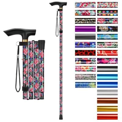 supregear Canne Pliante, Hauteur Réglable à 5 Niveaux Canne de Marche Légère Portable Bâtons de Voyage avec Dragonne et Poignée en T pour Personnes Âgées Handicapées Hommes Femmes - Publicité supregear Canne Pliante, Hauteur Réglable à 5 Niveaux Canne de Marche Légère Portable Bâtons de Voyage avec Dragonne et Poignée en T pour Personnes Âgées Handicapées Hommes Femmes - Publicité