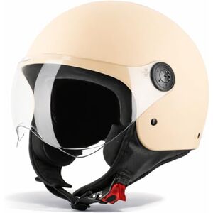 Vinz Duoro Casque Moto Type Jet pour Scooter et Cyclomoteur pour Hommes et Femmes Tailles XS à XXL Visière Intégrée Homologué ECE 22.06 Crème Mat - Publicité Vinz Duoro Casque Moto Type Jet pour Scooter et Cyclomoteur pour Hommes et Femmes Tailles XS à XXL Visière Intégrée Homologué ECE 22.06 Crème Mat - Publicité