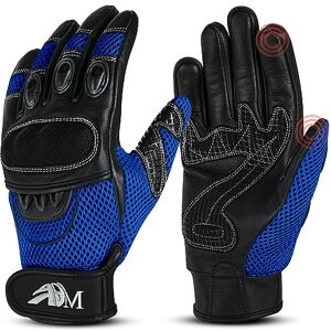 ADM Gants Moto Scooter Homme Cuir Homologués CE Tactile Logo Motard Été Hiver Doux Mi-Saison Souples Respirants Antidérapants, Réf. , Bleu Taille XXL - Publicité ADM Gants Moto Scooter Homme Cuir Homologués CE Tactile Logo Motard Été Hiver Doux Mi-Saison Souples Respirants Antidérapants, Réf. , Bleu Taille XXL - Publicité
