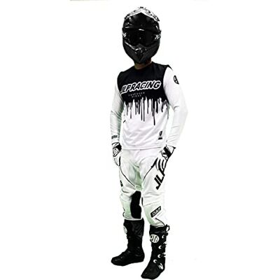 JLP RACING Pantalon Blanc Tenue Moto Cross Quad VTT BMX 32-M/Blanc - Publicité JLP RACING Pantalon Blanc Tenue Moto Cross Quad VTT BMX 32-M/Blanc - Publicité