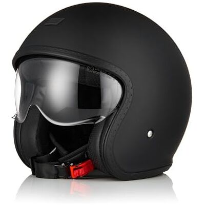 ORIGINE Casque de Moto Jet Casque de Scooter avec Lunettes ECE 22-06(Solid Matt Black,XS) - Publicité ORIGINE Casque de Moto Jet Casque de Scooter avec Lunettes ECE 22-06(Solid Matt Black,XS) - Publicité