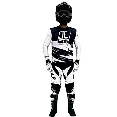 JLP RACING PANTALON NOIR ET BLANC TENUE MOTO CROSS QUAD VTT BMX 28-XS - Publicité JLP RACING PANTALON NOIR ET BLANC TENUE MOTO CROSS QUAD VTT BMX 28-XS - Publicité