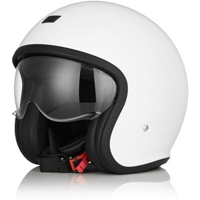 ORIGINE Casque de Moto Jet Casque de Scooter avec Lunettes ECE 22-06 (Solid Gloss White, XS) - Publicité ORIGINE Casque de Moto Jet Casque de Scooter avec Lunettes ECE 22-06 (Solid Gloss White, XS) - Publicité