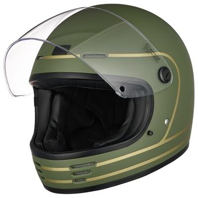 ORIGINE Casque de Moto intégral Casque rétro Vintage avec visière ECE - Publicité ORIGINE Casque de Moto intégral Casque rétro Vintage avec visière ECE - Publicité