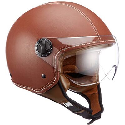 BHR 02945 Casque Demi-Jet ligne One 801, cuir à taille s (55/56 cm), marron, Taille S - Publicité BHR 02945 Casque Demi-Jet ligne One 801, cuir à taille s (55/56 cm), marron, Taille S - Publicité