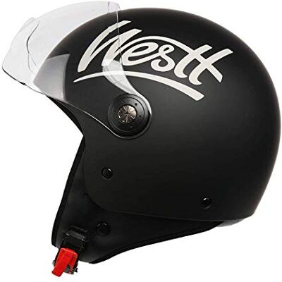Westt Classic Jethelm - Noir - XL - avec Visor - Helmet - Publicité Westt Classic Jethelm - Noir - XL - avec Visor - Helmet - Publicité