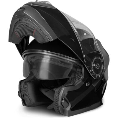 Vinz Santos Casque modulable avec visière Solaire Homologué ECE 22.06 & Compatible PINLOCK Casque de Moto intégral Casque Moto modulable Tailles XS-XXL Noir - Publicité Vinz Santos Casque modulable avec visière Solaire Homologué ECE 22.06 & Compatible PINLOCK Casque de Moto intégral Casque Moto modulable Tailles XS-XXL Noir - Publicité