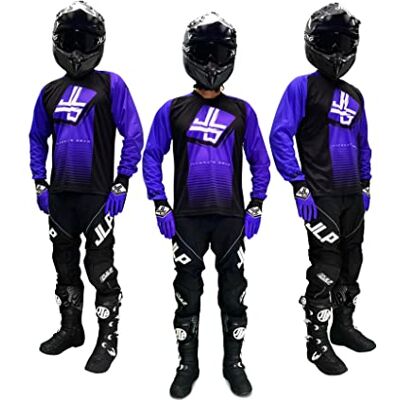 JLP RACING TENUE PANTALON MAILLOT GANTS MOTO CROSS QUAD ENDURO VTT BMX MTB ENFANT STRIPES VIOLET XL - Publicité JLP RACING TENUE PANTALON MAILLOT GANTS MOTO CROSS QUAD ENDURO VTT BMX MTB ENFANT STRIPES VIOLET XL - Publicité