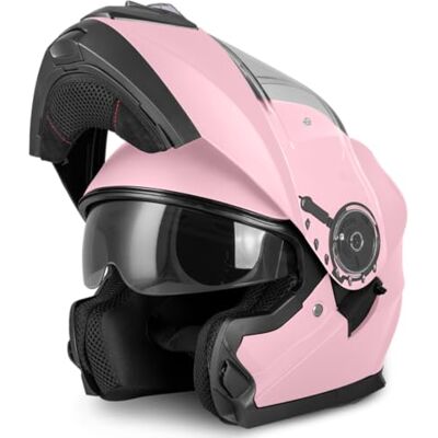 Vinz Santos Casque modulable avec visière Solaire Homologué ECE 22.06 & Compatible PINLOCK Casque de Moto intégral Casque Moto modulable Tailles XS-XXL Rose - Publicité Vinz Santos Casque modulable avec visière Solaire Homologué ECE 22.06 & Compatible PINLOCK Casque de Moto intégral Casque Moto modulable Tailles XS-XXL Rose - Publicité
