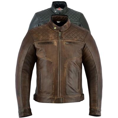 Texpeed - Leather Diamond - Marron - 5XL - Motorbike Jacket - Publicité Texpeed - Leather Diamond - Marron - 5XL - Motorbike Jacket - Publicité