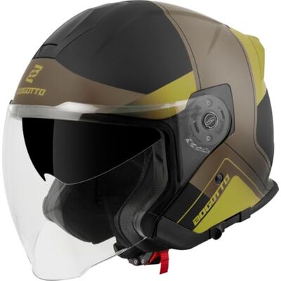 Bogotto H586 City-B Casque Jet, Noir Mat/Marron/Or, M - Publicité Bogotto H586 City-B Casque Jet, Noir Mat/Marron/Or, M - Publicité