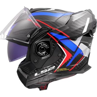 LS2 , Casque Moto Modulable ADVANT X Carbon Future II Gloss White Blue, S - Publicité LS2 , Casque Moto Modulable ADVANT X Carbon Future II Gloss White Blue, S - Publicité
