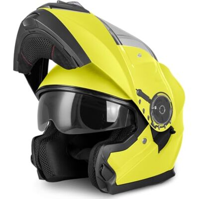 Vinz Santos Casque modulable avec visière Solaire Homologué ECE 22.06 & Compatible PINLOCK Casque de Moto intégral Casque Moto modulable Tailles XS-XXL Jaune Fluorescent - Publicité Vinz Santos Casque modulable avec visière Solaire Homologué ECE 22.06 & Compatible PINLOCK Casque de Moto intégral Casque Moto modulable Tailles XS-XXL Jaune Fluorescent - Publicité