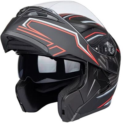 Generic - Flip-Up Helmet - Dual Visor - Size M - Helmet - Publicité Generic - Flip-Up Helmet - Dual Visor - Size M - Helmet - Publicité