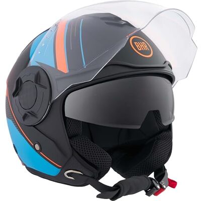 BHR Casque Jet Moto 830 Flash, Double Visière, Cool Black (Mat), M - Publicité BHR Casque Jet Moto 830 Flash, Double Visière, Cool Black (Mat), M - Publicité