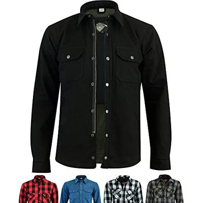 Texpeed Chemises de moto pour hommes avec protections Veste de motard été chemise à carreaux en flanelle fabriquée avec Aramid Protection (EN 1621-1) Noir 7XL - Publicité Texpeed Chemises de moto pour hommes avec protections Veste de motard été chemise à carreaux en flanelle fabriquée avec Aramid Protection (EN 1621-1) Noir 7XL - Publicité