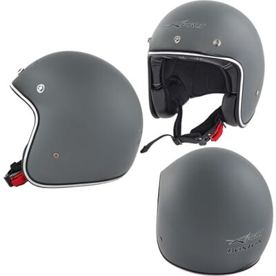 A-pro Casque Moto Jet Homologué ECE 22-05 Matt Grey Custom Scooter Naked Taille XL - Publicité A-pro Casque Moto Jet Homologué ECE 22-05 Matt Grey Custom Scooter Naked Taille XL - Publicité
