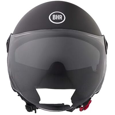 BHR Casque Demi-Jet 840 Dual Shield, Double Visière, Noir Mat, M - Publicité BHR Casque Demi-Jet 840 Dual Shield, Double Visière, Noir Mat, M - Publicité