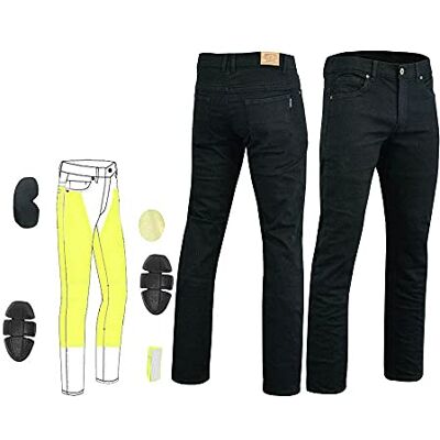 Bikers Gear Australia Stetch Jean de Moto Extensible Confortable doublé Kevlar avec Protection Amovible CE pour Homme Noir - Publicité Bikers Gear Australia Stetch Jean de Moto Extensible Confortable doublé Kevlar avec Protection Amovible CE pour Homme Noir - Publicité