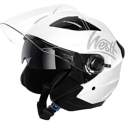 WESTT - Jethelm - Blanc métal - S - Casque moto - Publicité WESTT - Jethelm - Blanc métal - S - Casque moto - Publicité