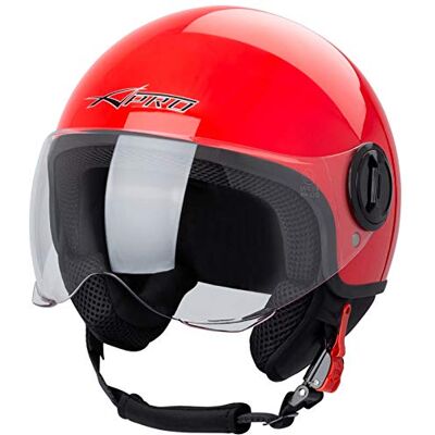 A-PRO - Casco Jet Demi Urban Moto - Rouge - S - Helmet - Publicité A-PRO - Casco Jet Demi Urban Moto - Rouge - S - Helmet - Publicité