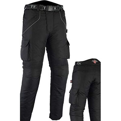 Texpeed Pantalon de Moto homme renforcé Hiver/été Cordura Imperméable Toutes Tailles Avec armure CE Protection (EN 1621-1) Noir 4XL Taille/Tall Jambe - Publicité Texpeed Pantalon de Moto homme renforcé Hiver/été Cordura Imperméable Toutes Tailles Avec armure CE Protection (EN 1621-1) Noir 4XL Taille/Tall Jambe - Publicité