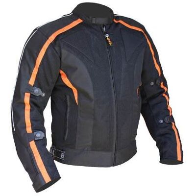 Bikers Gear Australia Bikers Gear UK super Blouson Moto Chicane Mesh idéal pour le printemps/été avec protections certifiée CE Noir/Orange - Publicité Bikers Gear Australia Bikers Gear UK super Blouson Moto Chicane Mesh idéal pour le printemps/été avec protections certifiée CE Noir/Orange - Publicité