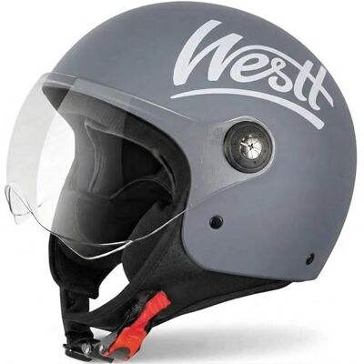 Westt - Classic Jethelmet - Gris - M - Open Face Helmet - Publicité Westt - Classic Jethelmet - Gris - M - Open Face Helmet - Publicité