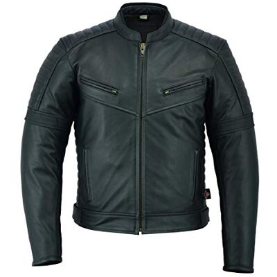 Texpeed Blouson de moto en cuir pour homme Veste de moto de tourisme avec protection biker CE armor (EN 1621-1) Noir 5XL - Publicité Texpeed Blouson de moto en cuir pour homme Veste de moto de tourisme avec protection biker CE armor (EN 1621-1) Noir 5XL - Publicité