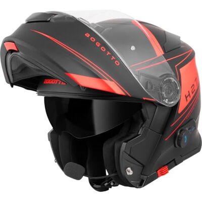 Bogotto H271 BT Taog Bluetooth Casque, Noir Mat/Orange, S - Publicité Bogotto H271 BT Taog Bluetooth Casque, Noir Mat/Orange, S - Publicité