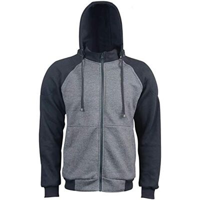 Bikers Gear Australia Bikers Gear Sweat à capuche de protection en polaire doublé Kevlar Aramide pour moto, noir et gris avec protection amovible CE 1621-1 (taille M) - Publicité Bikers Gear Australia Bikers Gear Sweat à capuche de protection en polaire doublé Kevlar Aramide pour moto, noir et gris avec protection amovible CE 1621-1 (taille M) - Publicité