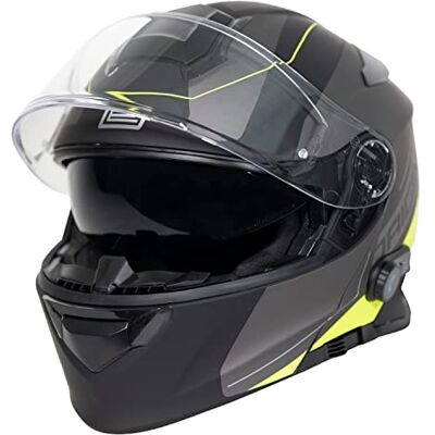ORIGINE Bluetooth Casque Moto Modulable ECE Homologué Casque De Moto Intégré avec Double Visiè (Spike Fluo Yellow Black,L) - Publicité ORIGINE Bluetooth Casque Moto Modulable ECE Homologué Casque De Moto Intégré avec Double Visiè (Spike Fluo Yellow Black,L) - Publicité