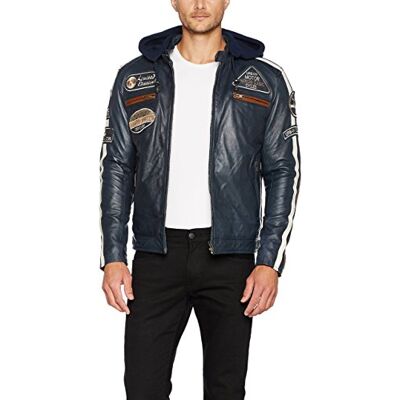 URBAN 5884 Cuir Urbain 58 Bleu Marine Veste - Veste - Publicité URBAN 5884 Cuir Urbain 58 Bleu Marine Veste - Veste - Publicité